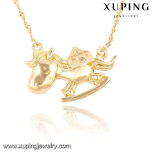 41455-xuping cooper chapado en oro de la manera barata lindo caballo en forma de collar de la joyería